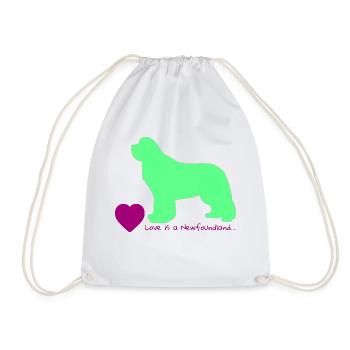 Love is a Newfoundland 012 - Turnbeutel - Weiß - Vorne