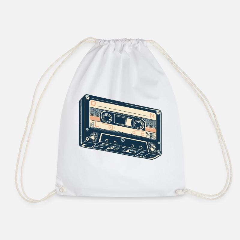 Beige Kompaktkassette Musikkassette - Turnbeutel - Weiß