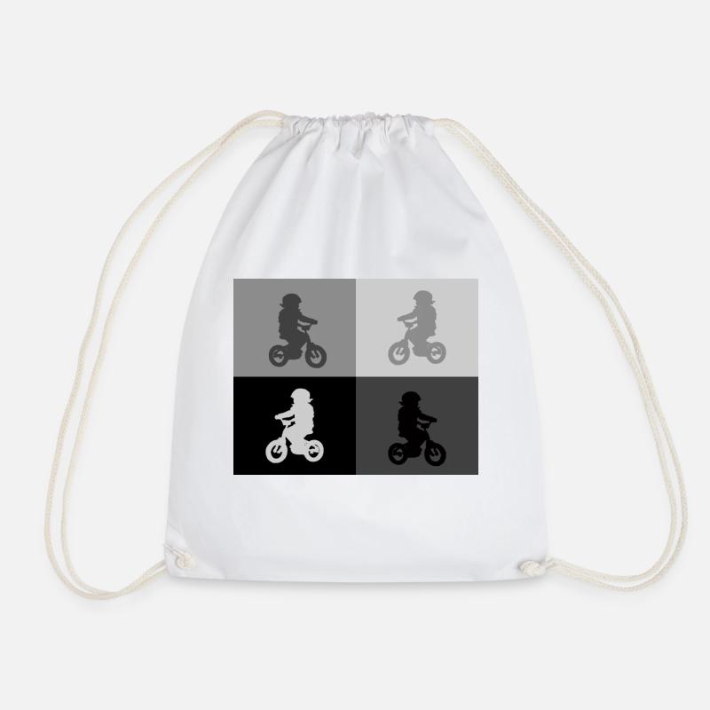 Junior Biker Pop Art grey - Drawstring Bag - white