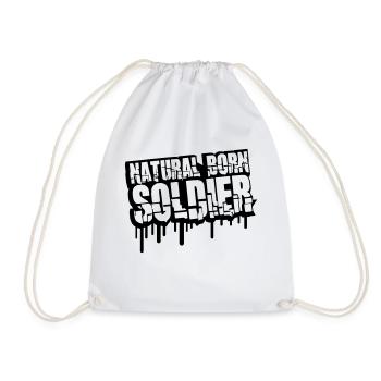 Natural Born Soldier War General Freedom Fighter - Drawstring Bag - white - Front