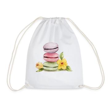 Sweet Macarons - Backliebe - Drawstring Bag - white - Front