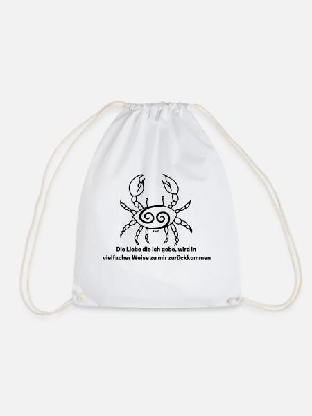 Zodiac sign Cancer - Drawstring Bag - white
