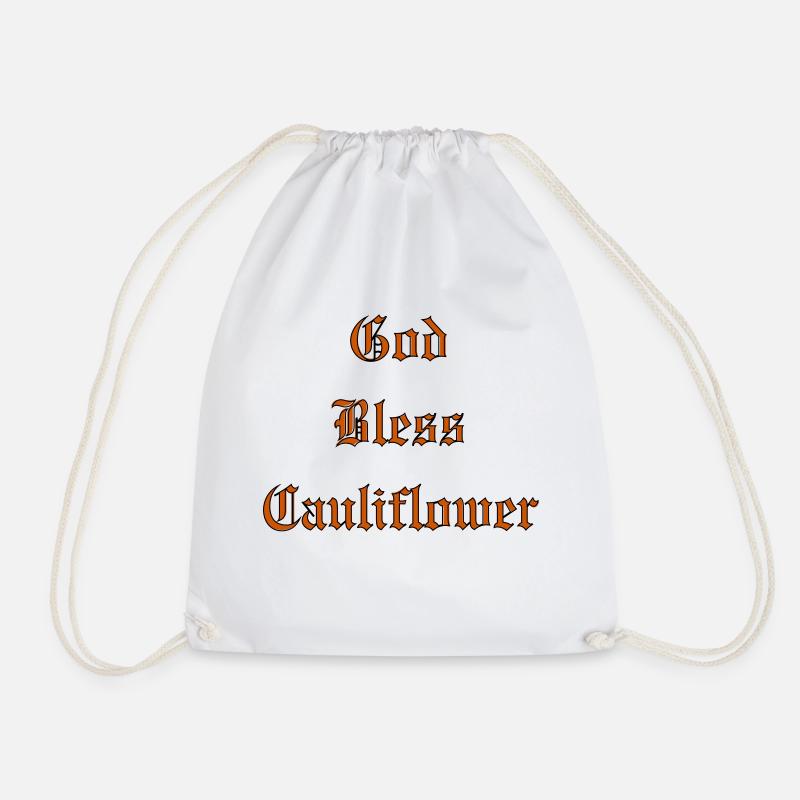 GodBlessCauliflower - Drawstring Bag - white