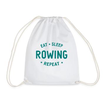 Eat Sleep Rowing Repeat Rudern Ruderer - Turnbeutel - Weiß - Vorne