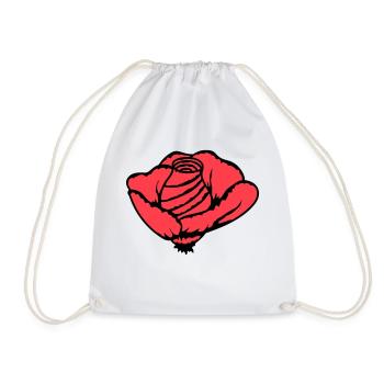 Pretty Beautiful Rose Blossom Leaf Roses Romantic - Drawstring Bag - white - Front