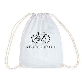 Urban cyclist - Drawstring Bag - white - Front