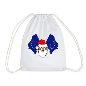 Weihnachtsmann mit zwei EU-Flaggen - Turnbeutel - Weiß - Vorne