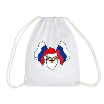 Weihnachtsmann Flagge Russland - Turnbeutel - Weiß - Vorne