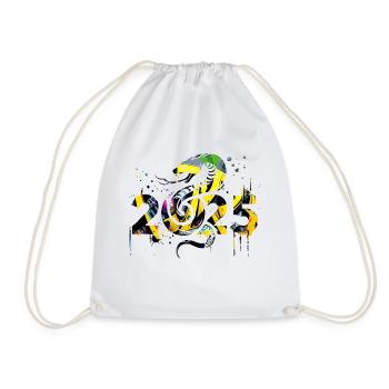 Fantasy Dragon Anime Dragon Head Myth Reptile Snake - Drawstring Bag - white - Front