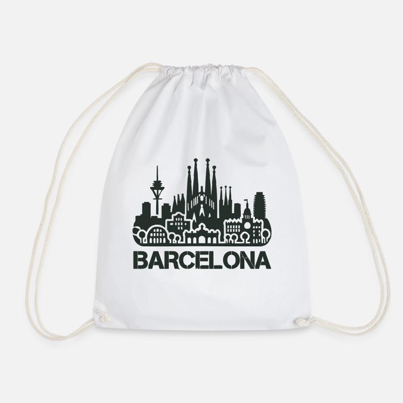 barcelona skyline - Turnbeutel - Weiß
