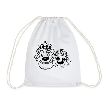 Deux Chiens Couronne Roi Reine Souverain Majesté - Sac de sport léger - blanc - Devant