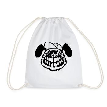 chien monstre méchant dangereux dents sourire sourire - Sac de sport léger - blanc - Devant