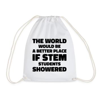 STEM Students Shower Humor & Funny For Students - Drawstring Bag - white - Front