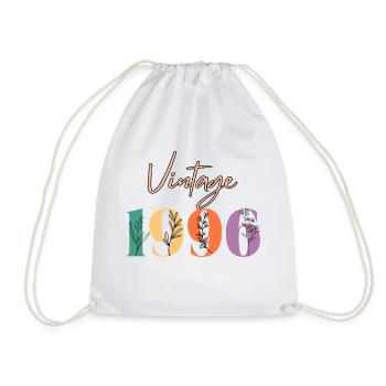 Vintage 1996 Floral - Drawstring Bag - white - Front