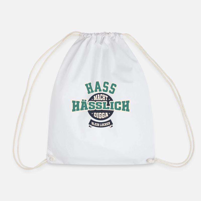 Hate makes ugly - Drawstring Bag - white