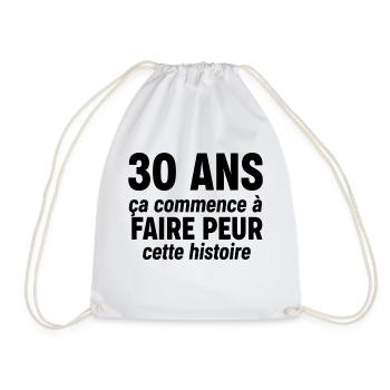 30 years - Drawstring Bag - white - Front