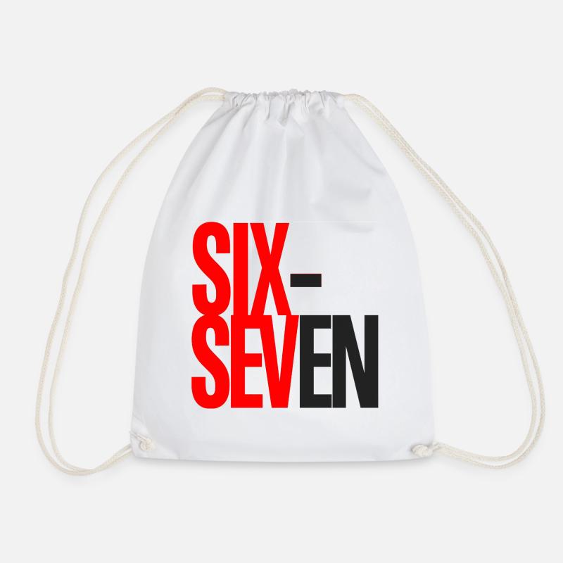 Sechs- und Sieben-Typografie-Logo - Turnbeutel - Weiß