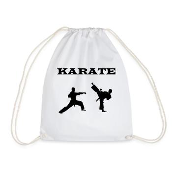 karate two types icon - Drawstring Bag - white - Front