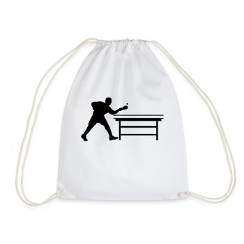 table_tennis_a_1c - Turnbeutel - Weiß - Vorne