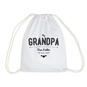 My grandpa does it better - Drawstring Bag - white - Front