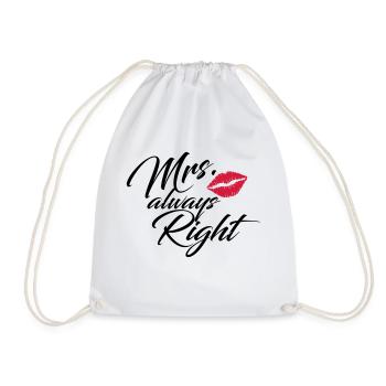 mrs.always right - Turnbeutel - Weiß - Vorne