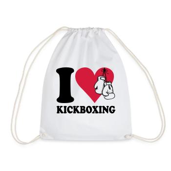 I love kickboxing - Turnbeutel - Weiß - Vorne