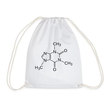 Caffeine Chemical formulae for coffee and teas - Drawstring Bag - white - Front