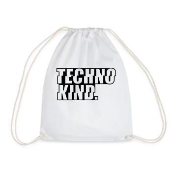 Technokind Rave Festivals Techno Party Afterhours - Turnbeutel - Weiß - Vorne
