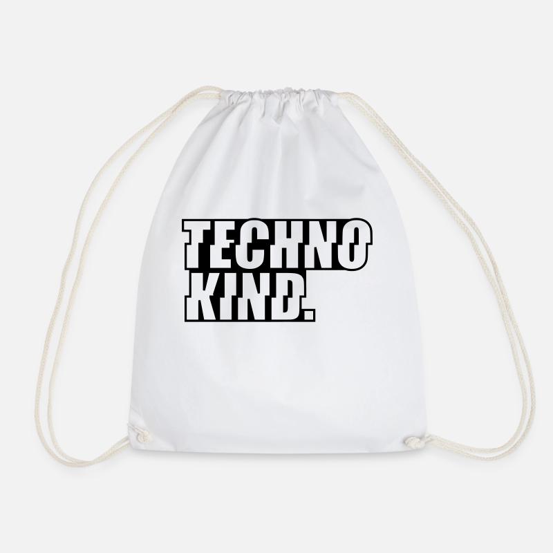 Technokind Rave Festivals Techno Party Afterhours - Turnbeutel - Weiß
