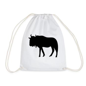 Gnu, Büffel - Turnbeutel - Weiß - Vorne