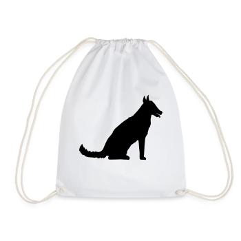 assis assis chien mignon animal de compagnie doux herrch - Sac de sport léger - blanc - Devant