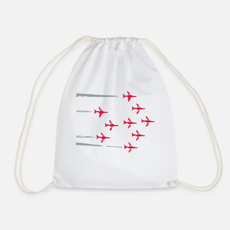 Red Arrows - Drawstring Bag - white