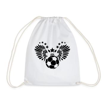 wing soccer football sports flying wing fly4 - Drawstring Bag - white - Front