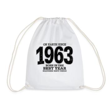 Sur la Terre depuis 1963 (à l'ancienne noir) - Sac de sport léger - blanc - Devant