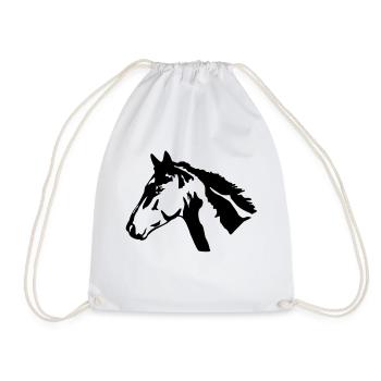 Horse - Drawstring Bag - white - Front