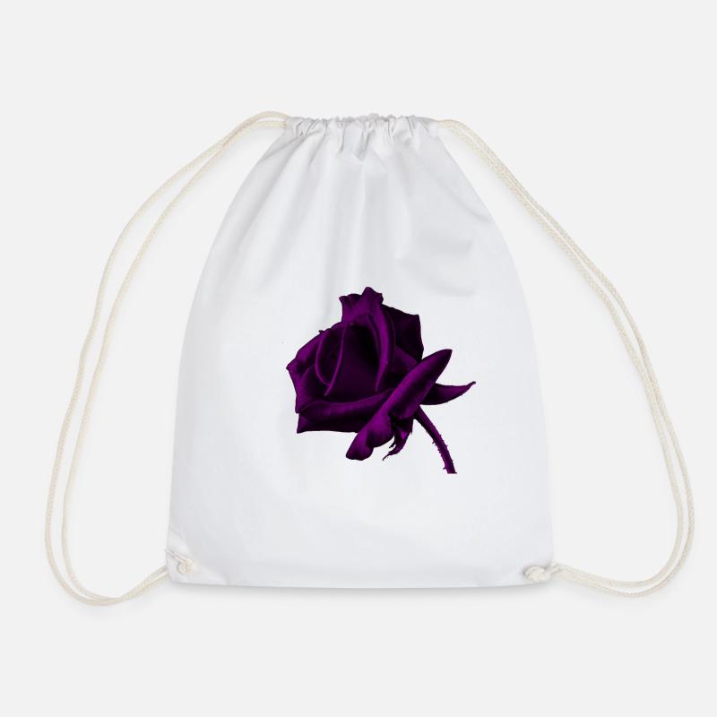 Rose flower - Drawstring Bag - white