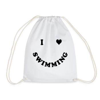 Schwimmen - I love Swimming - Drawstring Bag - white - Front