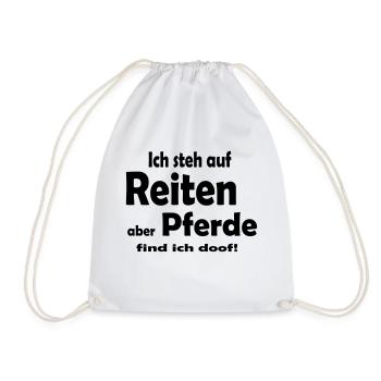 Ich steh auf Reiten - Turnbeutel - Weiß - Vorne
