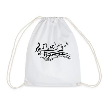 60 years anniversary musical score - Drawstring Bag - white - Front