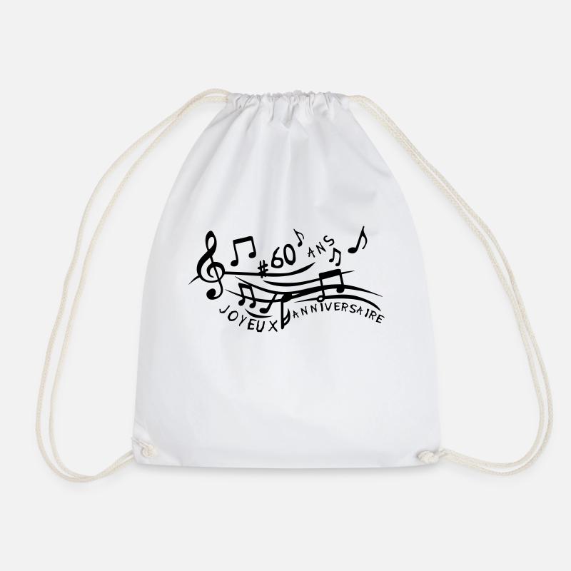 60 years anniversary musical score - Drawstring Bag - white