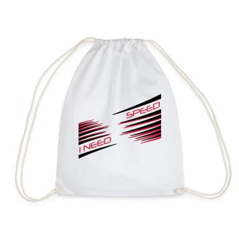 speed - Drawstring Bag - white - Front