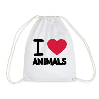 i_love_animals - Turnbeutel - Weiß - Vorne