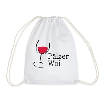 Pälzer Woi Weinglas - Turnbeutel - Weiß - Vorne