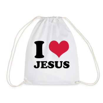 I love Jesus - Drawstring Bag - white - Front