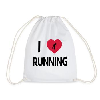 I Love Running - Drawstring Bag - white - Front