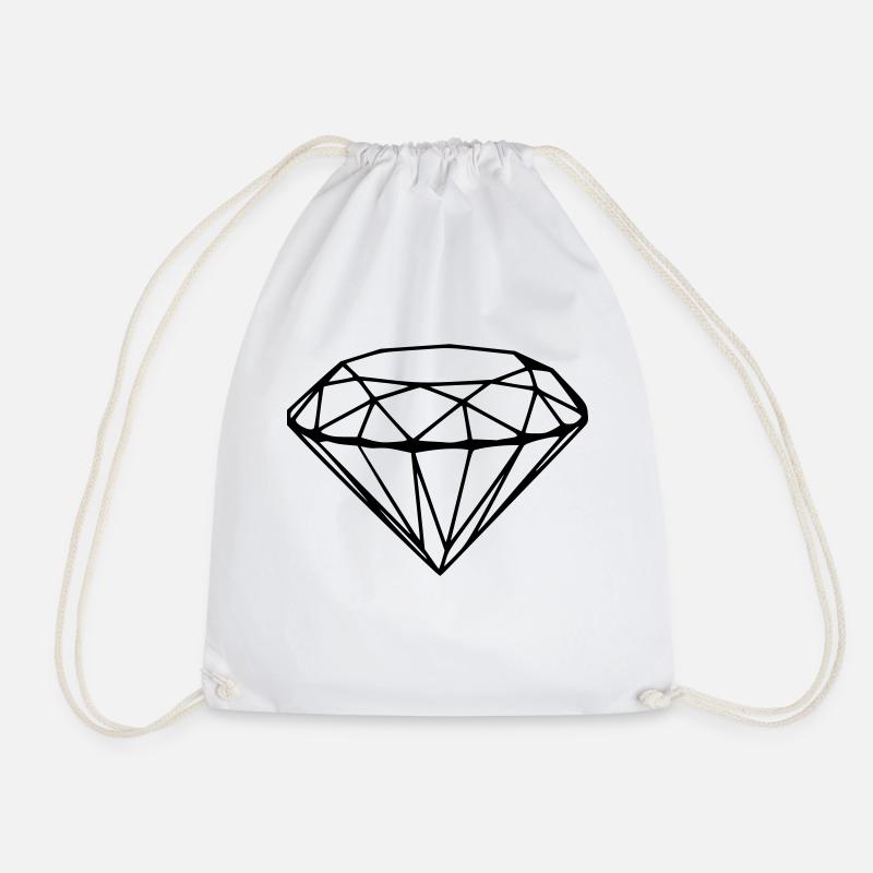Diamond - Drawstring Bag - white