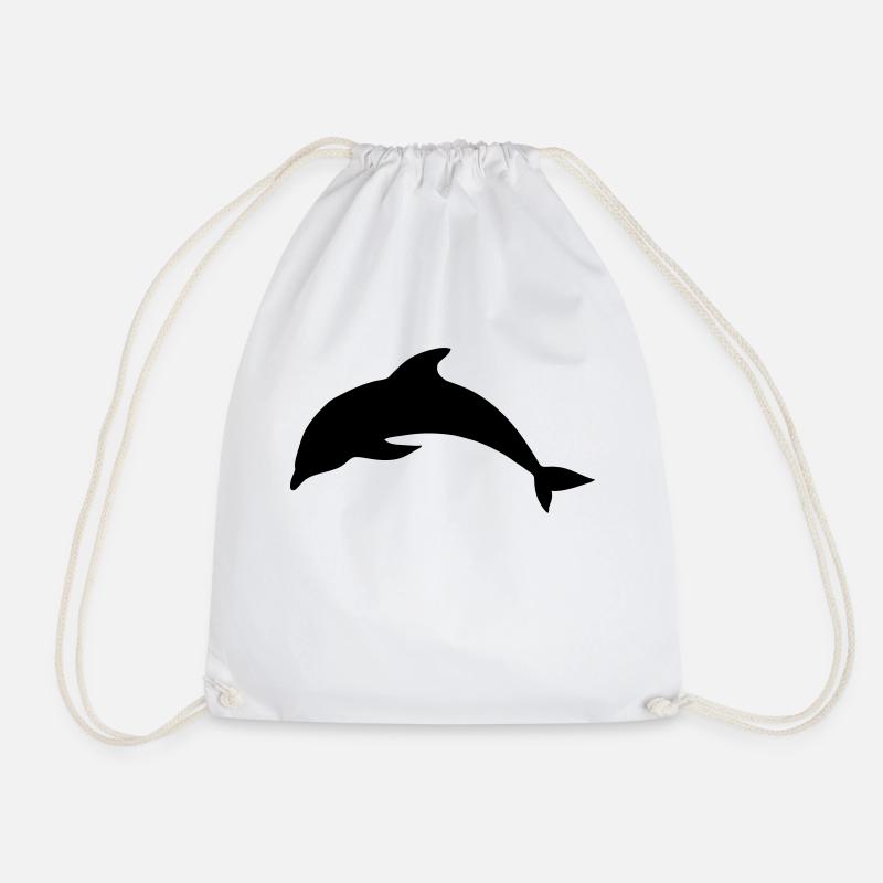 dolphin - Drawstring Bag - white