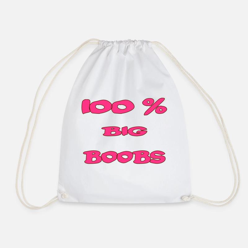 100 % big boobs - Drawstring Bag - white