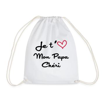 J'aime mon Papa / Fête des Pères / Naissance Bébé - Drawstring Bag - white - Front