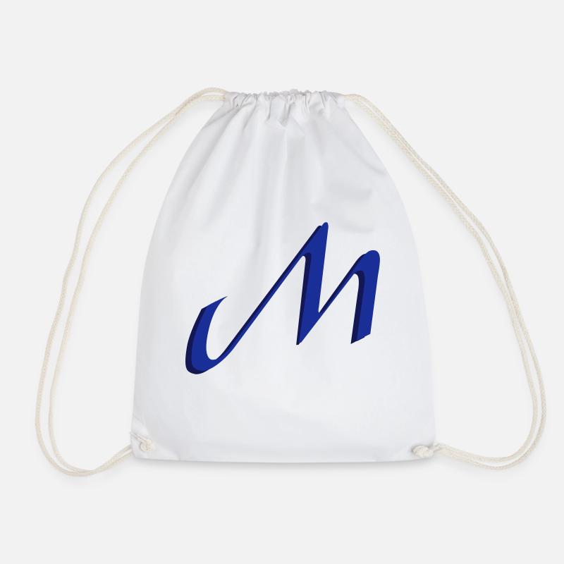 M, Buchstaben, Letters, Initialen - Turnbeutel - Weiß